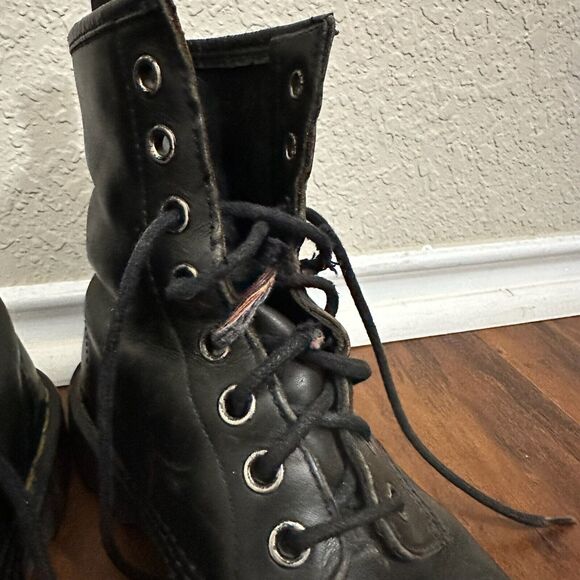 DR. MARTENS 1460 Pascal Smooth Leather Combat Boots in Black UK MADE Kids - Picture 6 of 13